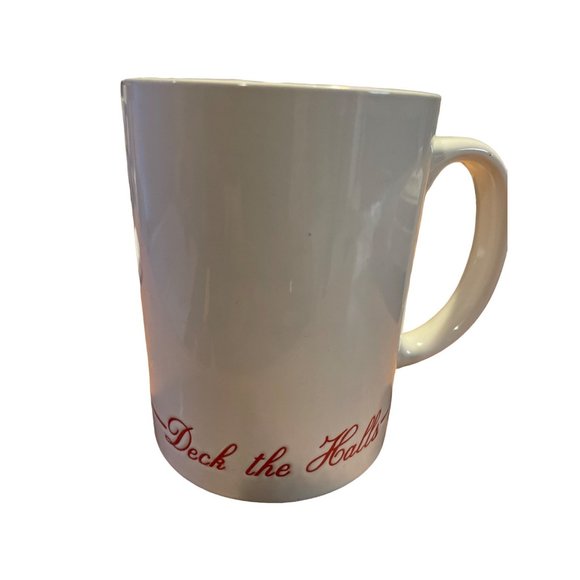Sherry Cook Studio Deck The Hall Mug Cup Christmas Holiday Stoneware Mug 12oz - Picture 2 of 3